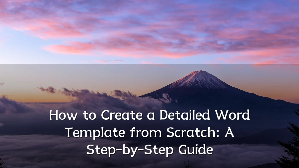 How to Create a Detailed Word Template from Scratch: A Step-by-Step Guide