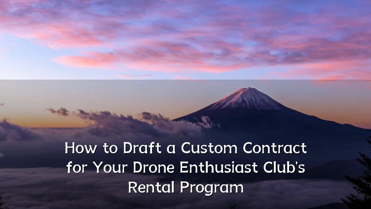 How to Draft a Custom Contract for Your Drone Enthusiast Club's Rental Program