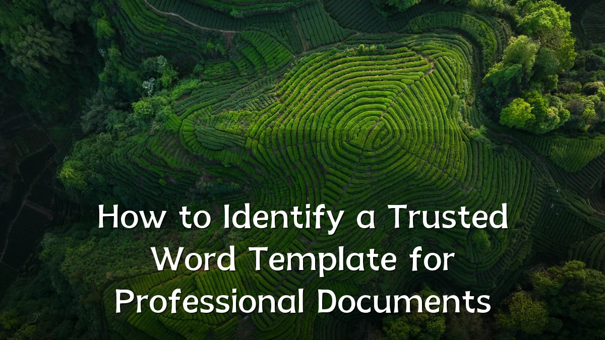 How to Identify a Trusted Word Template for Professional Documents