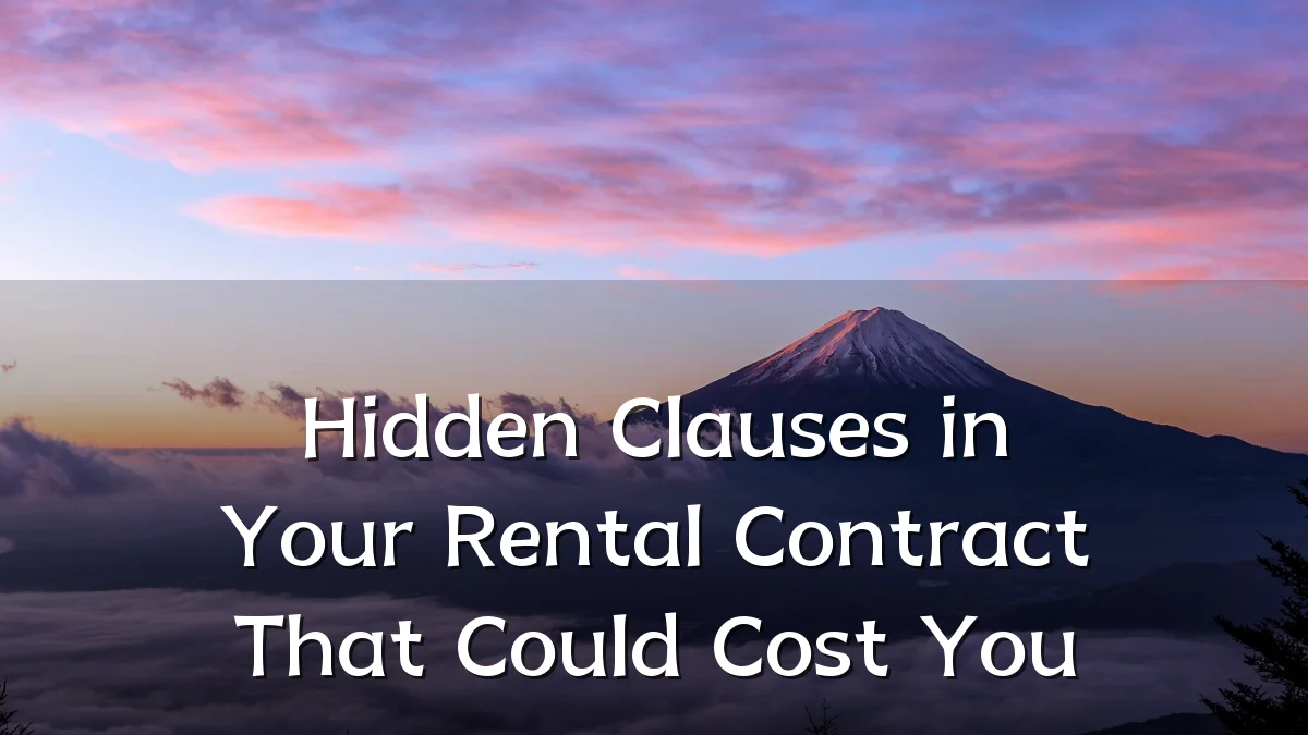 Hidden Clauses in Your Rental Contract That Could Cost You