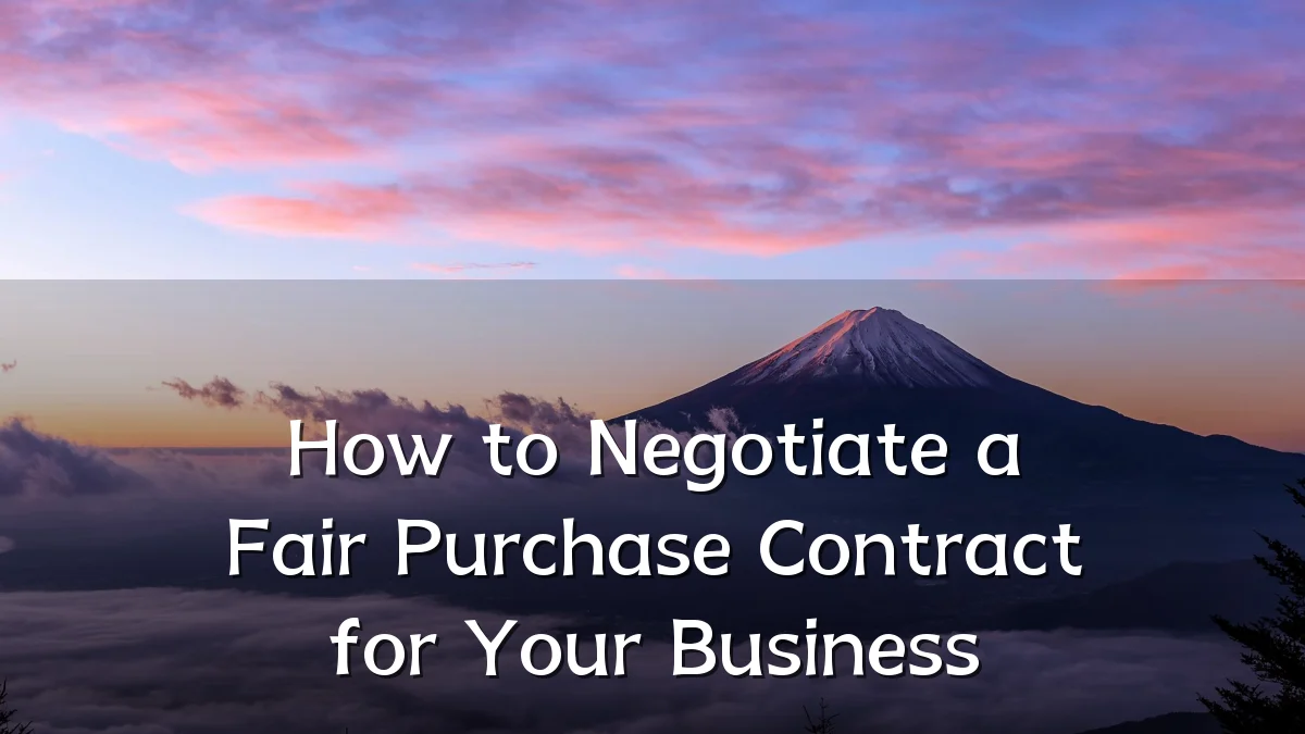 How to Negotiate a Fair Purchase Contract for Your Business