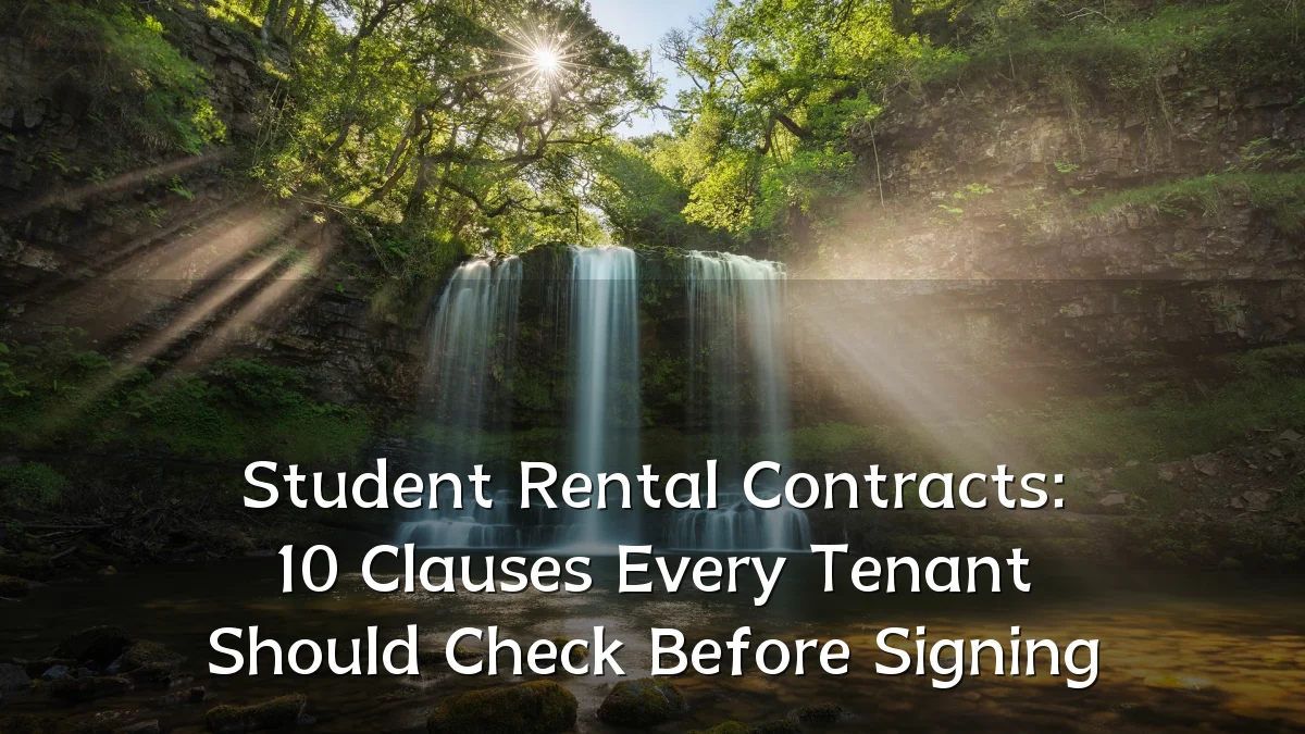 Student Rental Contracts: 10 Clauses Every Tenant Should Check Before Signing