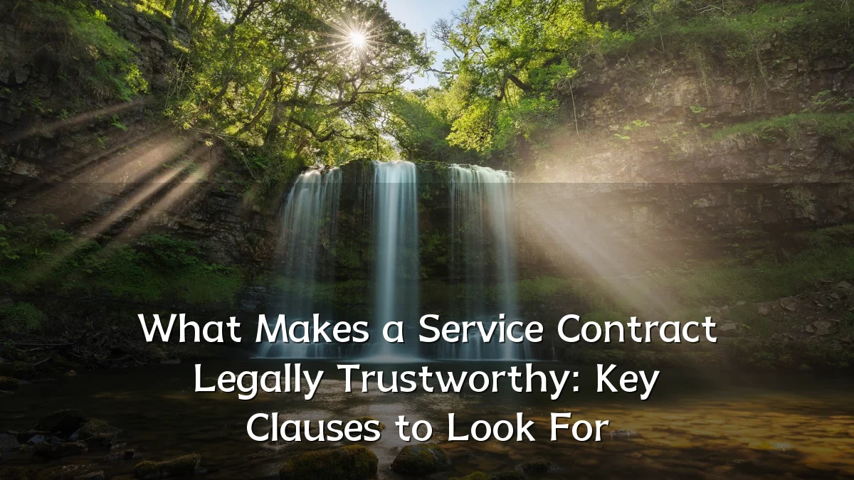 What Makes a Service Contract Legally Trustworthy: Key Clauses to Look For