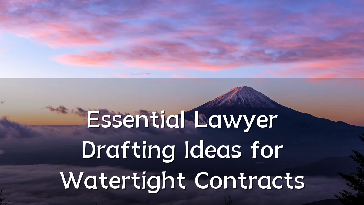 Essential Lawyer Drafting Ideas for Watertight Contracts