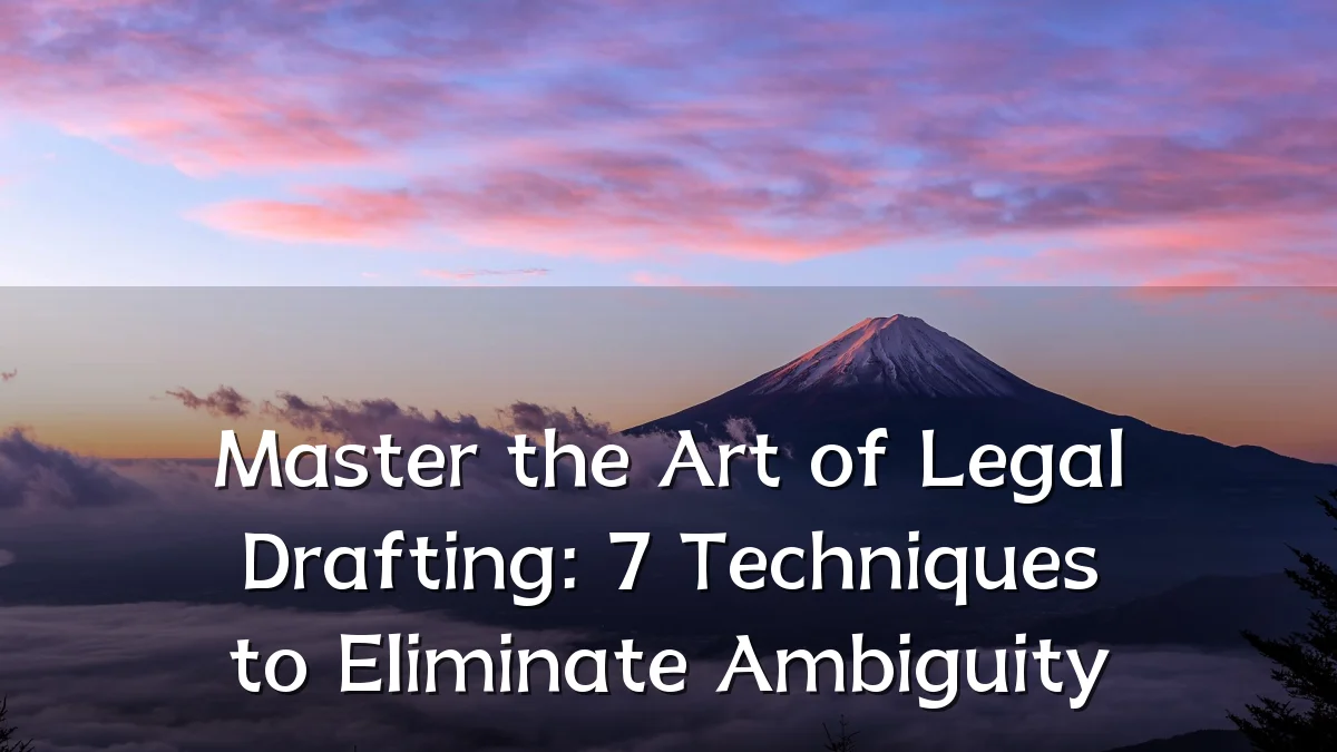 Master the Art of Legal Drafting: 7 Techniques to Eliminate Ambiguity