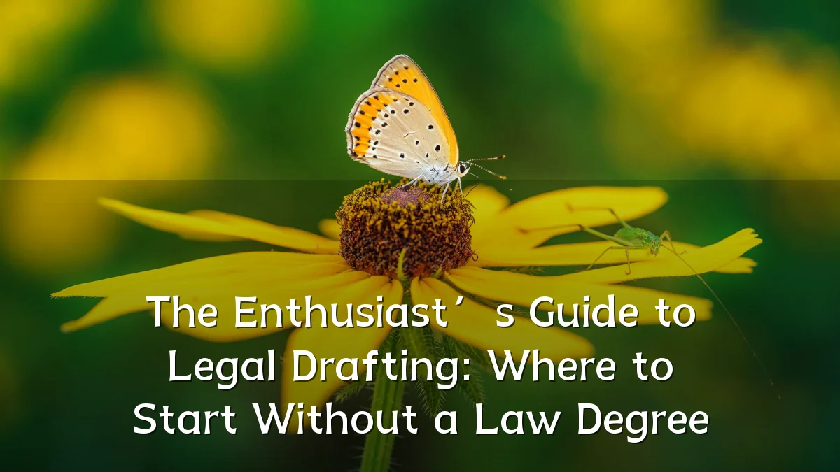 The Enthusiast’s Guide to Legal Drafting: Where to Start Without a Law Degree